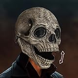 Bkpaweero Halloween Maske,Totenkopf-Maske mit beweglichem Kiefer für...