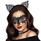 Takmor Venezianische Maske Damen, Spitze Catwoman Maske Maskenball...