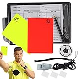 CHRI Schiedsrichter Set Karten Schiedsrichterpfeife,Spielnotizkarten...