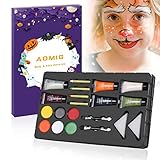 AOMIG Kinderschminke Set, Schminkfarben Schminkpalette, Waschbar Face...