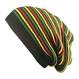 Gwxevce Unisex Crochet Wavy Feinstreifen Beanie Cap Regenbogen Jamaika...
