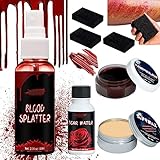 KARLOR Kunstblut 8 PCS Set, Wundeschorf Blutspray Spritzer Kunstblut...