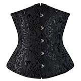 Zhitunemi Damen-Unterbrust-Korsett mit Schnürung, Jacquard-Brokat,...