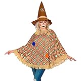 Widmann - Kostüm Vogelscheuche, Poncho und Hut, Motto-Party,...