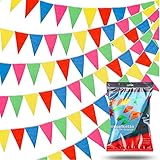 XXL Wimpelkette Stoff 100 Meter bunt Girlande Banner Fahne - Indoor &...