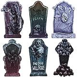 DEMESEX 6er-Packung Halloween-Dekoration Grabsteine, Schaumstoff RIP...
