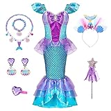 HOUSTAR Meerjungfrau Kostüm Mädchen, Prinzessin Arielle Kostüm...