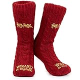 Harry Potter Socken Damen mit Kuschel Fleece und rutschfesten ABS...