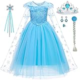 LiUiMiY Elsa Prinzessin Kostüm Mädchen Eiskönigin Kleid Karneval...