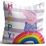 Peppa Wutz Pig Kissen Happy 40x40 cm Kuschelkissen Dekokissen...