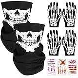 colmanda Skull Maske Schädel Maske, 2 Skelett Maske mit 2 Paar...