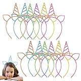 12 Stück Einhorn Stirnband Kinder,Einhorn Haarreif für...