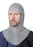 Battle-Merchant Kettenhaube, V-Auschnitt, ID9mm, verzinkt Mittelalter...