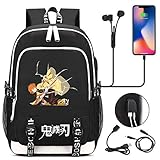 EDMKO Demon Slayer Anime Agatsuma Zenitsu Cosplay Rucksack Schultasche...