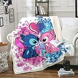 DDONVG Lilo Und Stitch Kuscheldecken 150x200 Anime Stitch Decke Kinder...