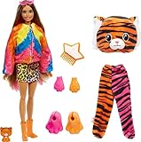 BARBIE Cutie Reveal Dschungel-Reihe - bewegliche Puppe mit 10...