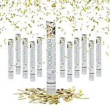 Relaxdays Party Popper, 12er Set, 6-8 m Effekthöhe, Silvester,...