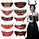 Halloween Tattoos Schminke, 10 Sheets Halloween Mouth Tattoos,...