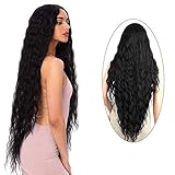 100CM Perücke Schwarz Damen Lang Locken Perücken für...
