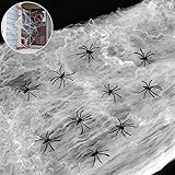 Runostrich Halloween Spinnennetz 60 g mit 30 Stück falschen Spinnen...
