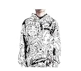 CoolChange Ahegao Kapuzenpullover mit Manga Gesichtern | Weiß |...