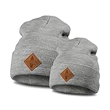 Soulbuddy Beanie - 2er Set Grau | Partnerlook-Set als Mutter Tochter...