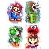 Diamond Painting 4 Teilig Super Mario 30x40 cm Bilder kinder DIY 5D...