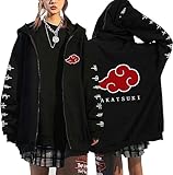 Vocha Anime Kleidung Itachi Akatsuki Kapuzenjacke Zip-up Hoodie...