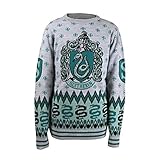 Harry Potter Unisex Slytherin Crest gestrickter Weihnachtspullover:...