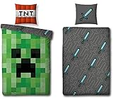 Familando Wende Bettwäsche-Set Minecraft · 135x200cm + 80x80cm ·...