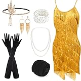 PLULON Damen 1920er Jahre Gatsby Pailletten Fransen Vintage Flapper...