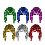 BESPORTBLE 6 Stück Bunte Lametta Perücke Lustige Metallische Kostüm...