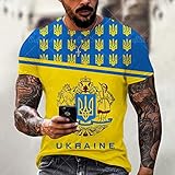 Ecoodisk Vintage 3D-gedruckte T-Shirts für Männer ukrainische...