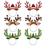 Cozlly 6Pcs Weihnachts Rentiergeweih Stirnband, Weihnachtshaarreifen...