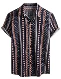 Voqeen Herren Hawaii Hemd Kurzarm Sommer Freizeithemden Blumenmuster...