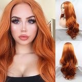 Gelb Orange Gewellte Perücken Haar Synthetische Lace Front Perücken...
