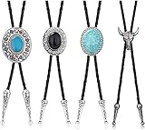 Adramata 4 Stück Bolo Krawatte für Männer Western Cowboy Leder...