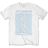 Joy Division T Shirt Unknown Pleasures Blau on Weiß Logo offiziell...