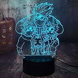 Anime Figur 3D Optische Täuschung Nachtlicht Hatake Kakashi Uzumaki...