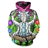 Herren 3D-Druck Hoodie Cartoon Charakter Rick and Morty Couple...