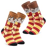 Harry Potter Damen Socken, 2er Pack Kuschelsocken Damen Flauschig mit...