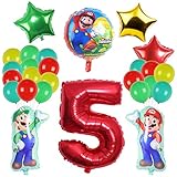 Super Mario Bros Balloons Mario Birthday Party Supplies 5. Geburtstag...