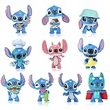 10 Stück Stitch Figuren Set, Stitch Mini Figuren, Lilo und Stitch...