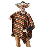 KarnevalsTeufel Kostüm-Set Poncho und Sombrero 2-teilig Hut Mexikaner...