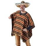 KarnevalsTeufel Kostüm-Set Poncho und Sombrero 2-teilig Hut Mexikaner...