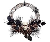 HEITMANN DECO Rattan Kranz Halloween - Deko - Party - Totenkopf -...