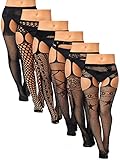 6 Paar Damen Strümpfe Netzstrumpfhosen Netzstrümpfe Hohe Taille...