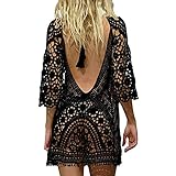 TMEOG Strandkleider Damen Kurze Kleid Badeanzug Bikini Spitze Crochet...