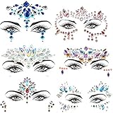 BOSSTER Glitzer Gesicht Festival Schmuck 6 blatt Gesicht Edelsteine...
