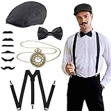 YeahBoom 20er Jahre Herren Mafia Kostüm Set,Gatsby Kostüm...